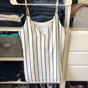 White and black scalloped tank